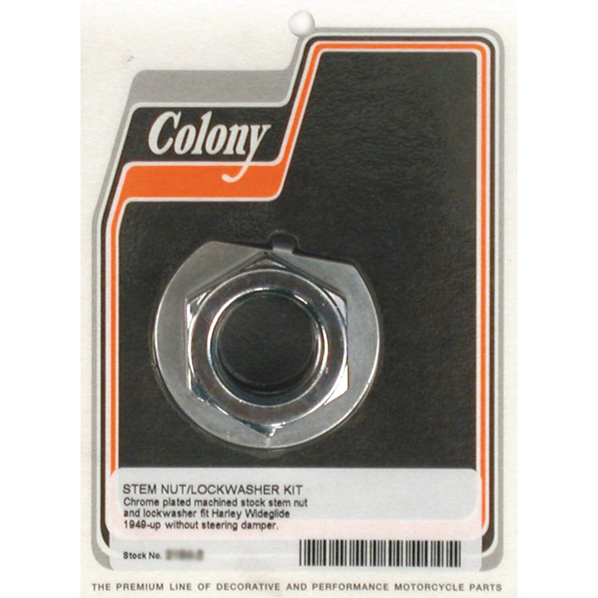 Colony, Fork stem nut & lock washer kit. Chrome