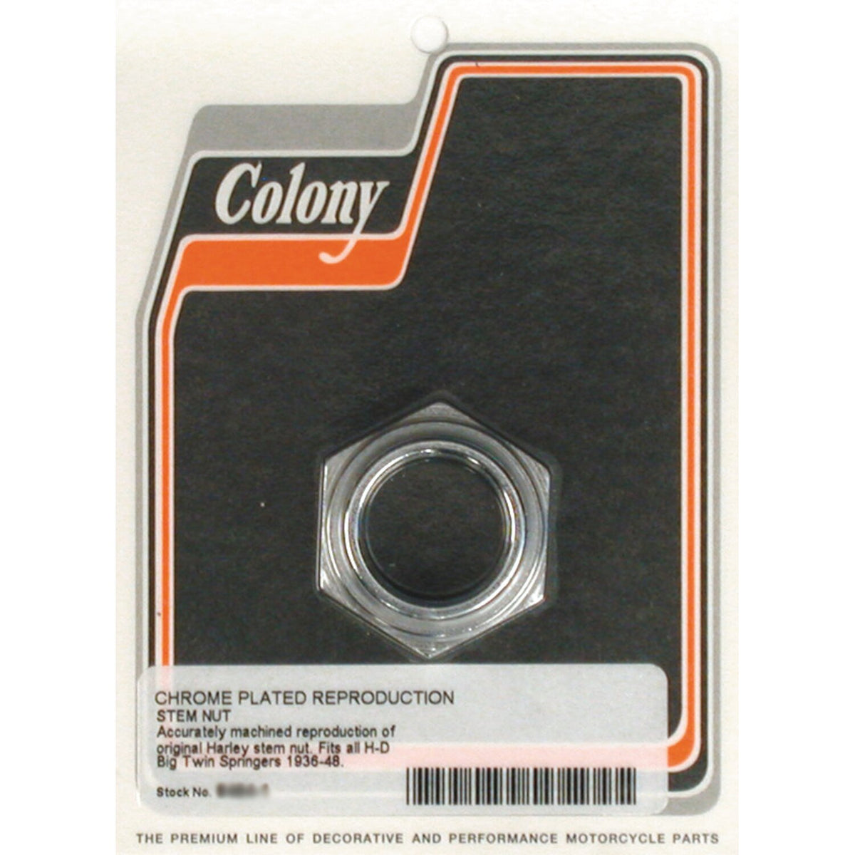 Colony, Springer fork stem nut. Chrome