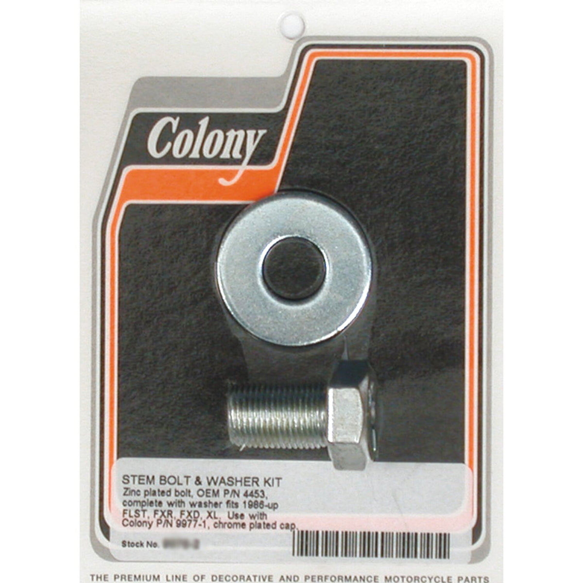 Colony, fork stem bolt & washer set. Zinc
