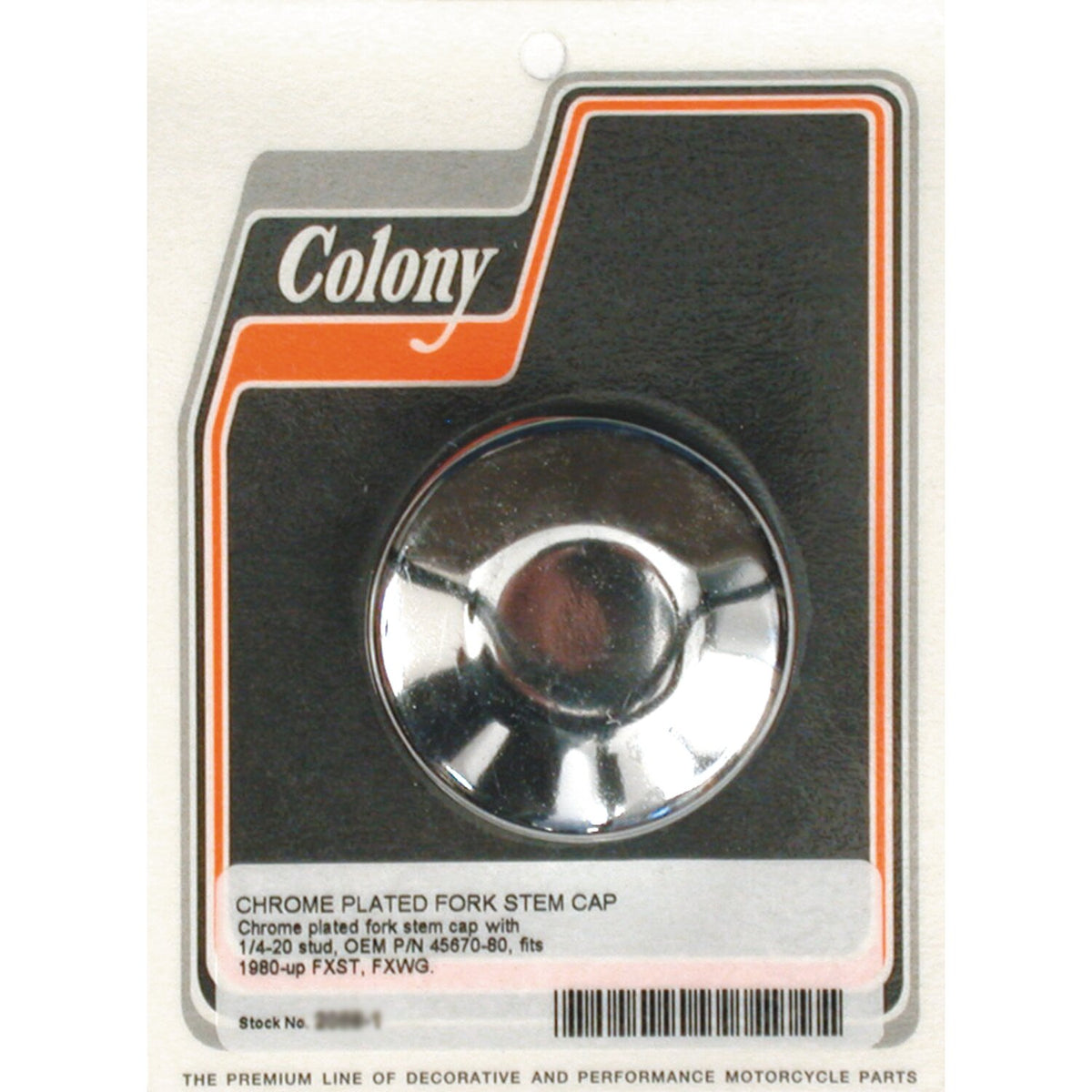 Colony, fork stem bolt cover FL. Chrome