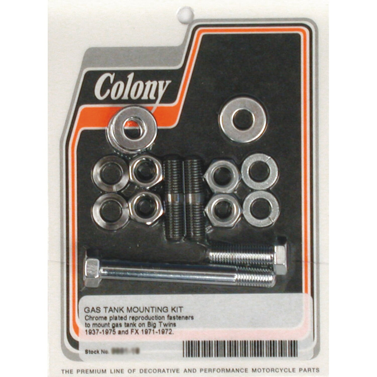 Colony. 37-75 gas tank mount kit. Chrome