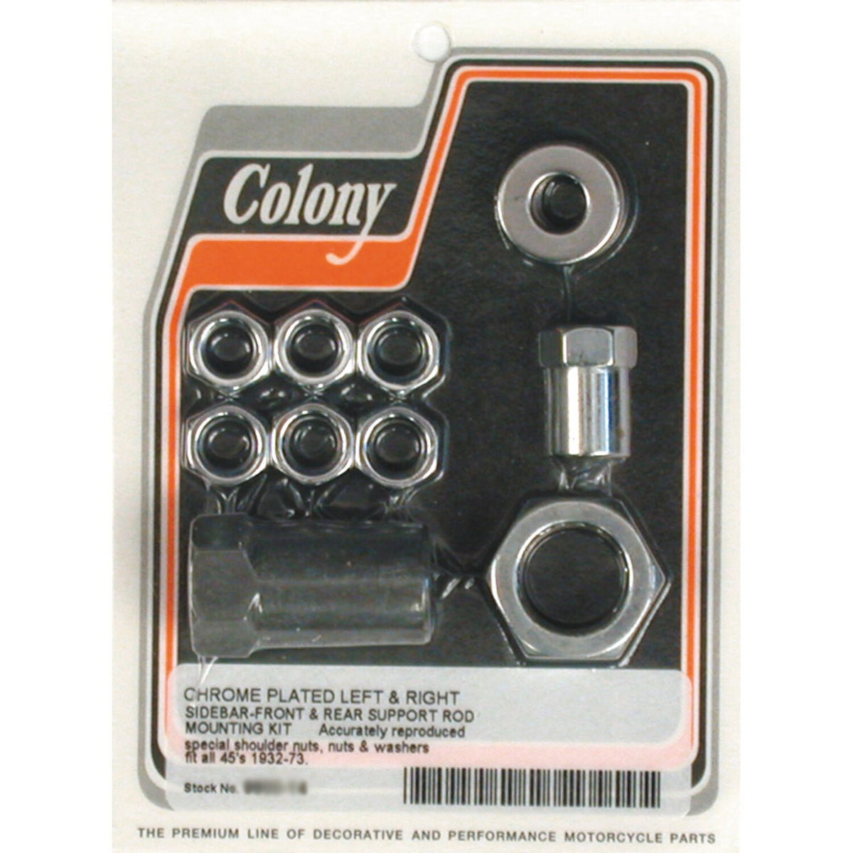 Colony, floorboard support rod mount kit. Chrome