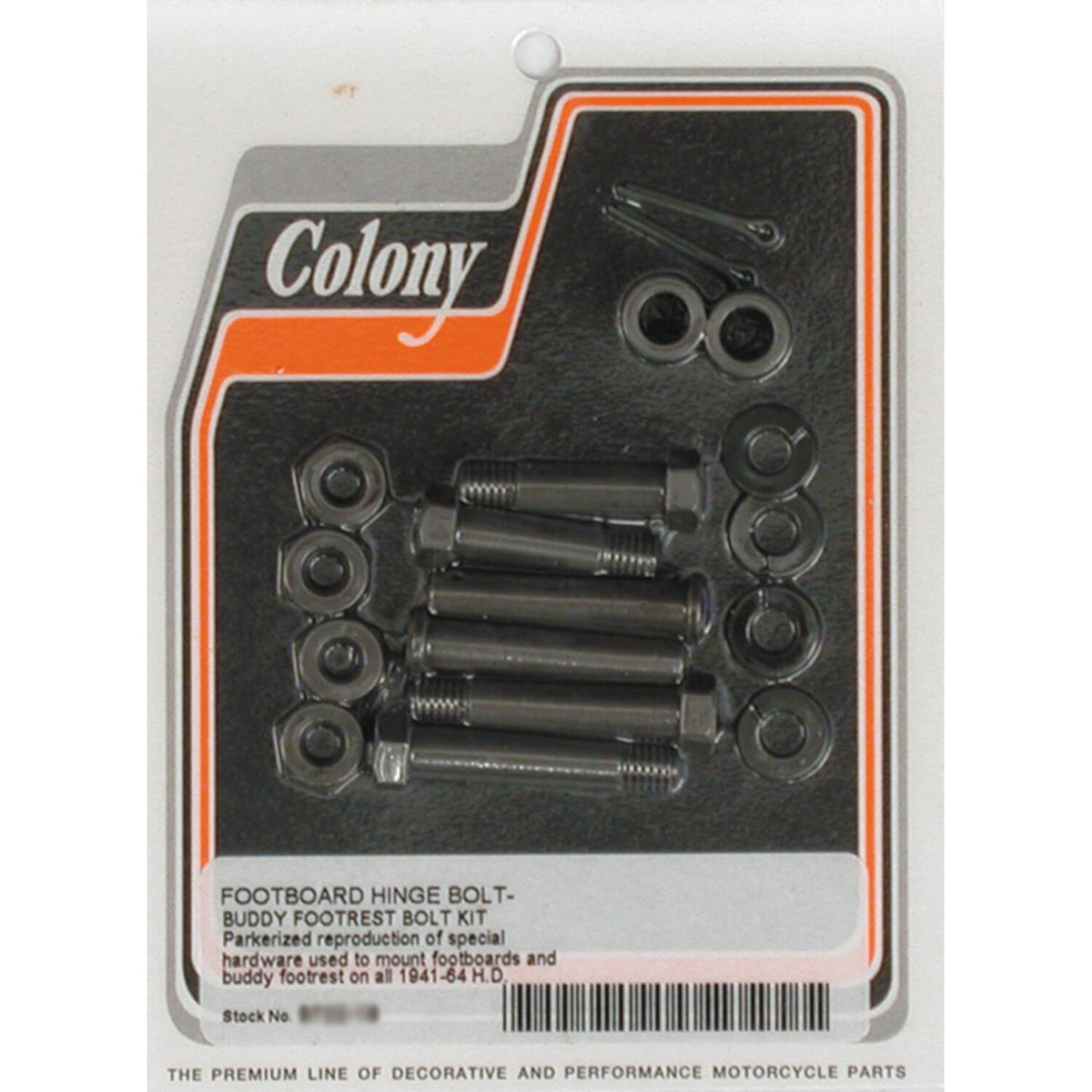 Colony, floorboard and passenger peg mount kit. Black