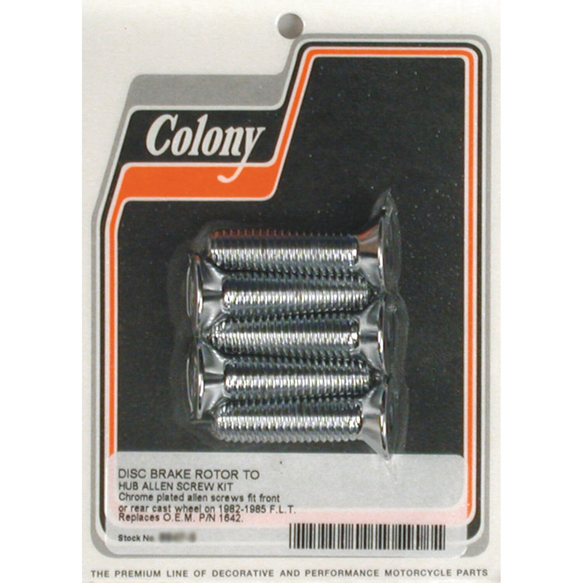 Colony, rear brake rotor bolt kit. Chrome