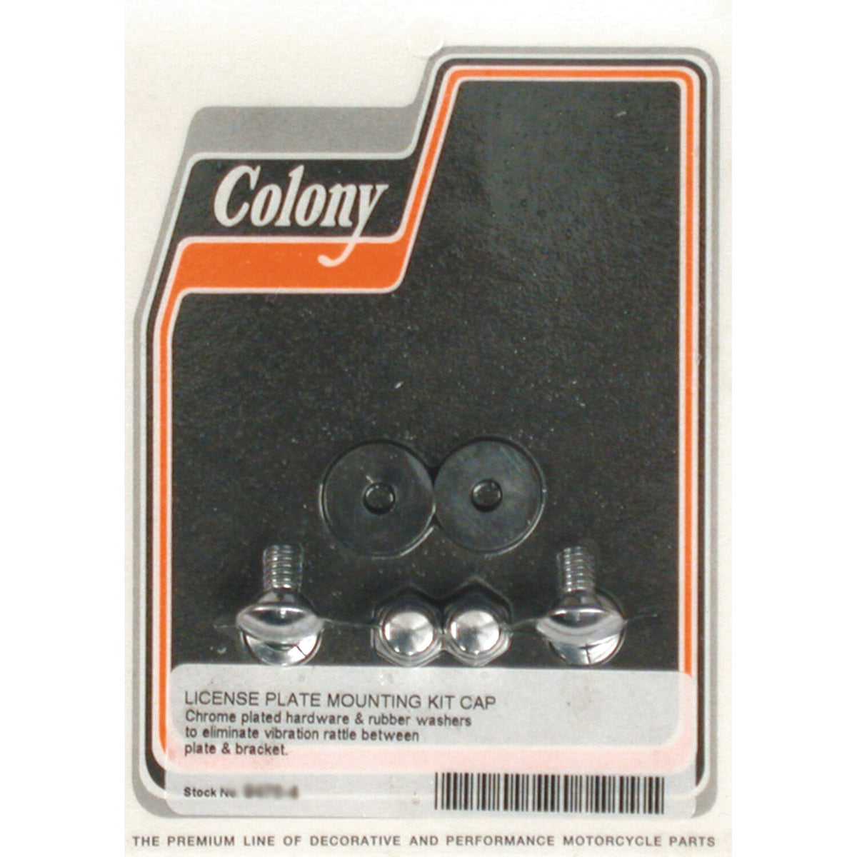 Colony, license plate mount kit. CAP style. Chrome