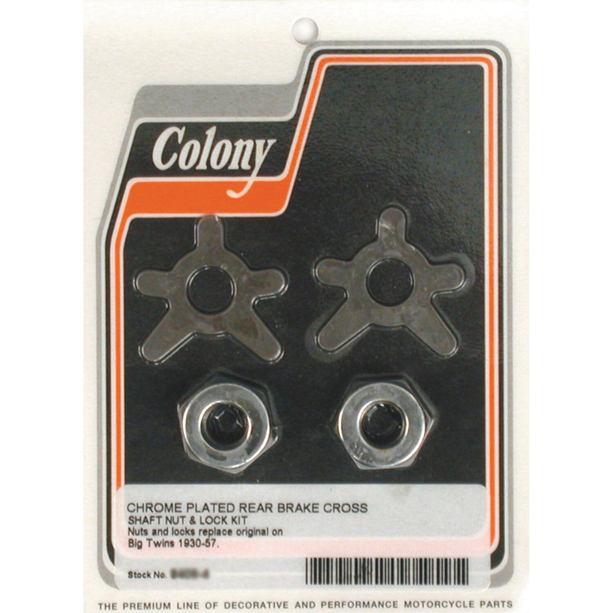 Colony brake shaft lock & nut kit