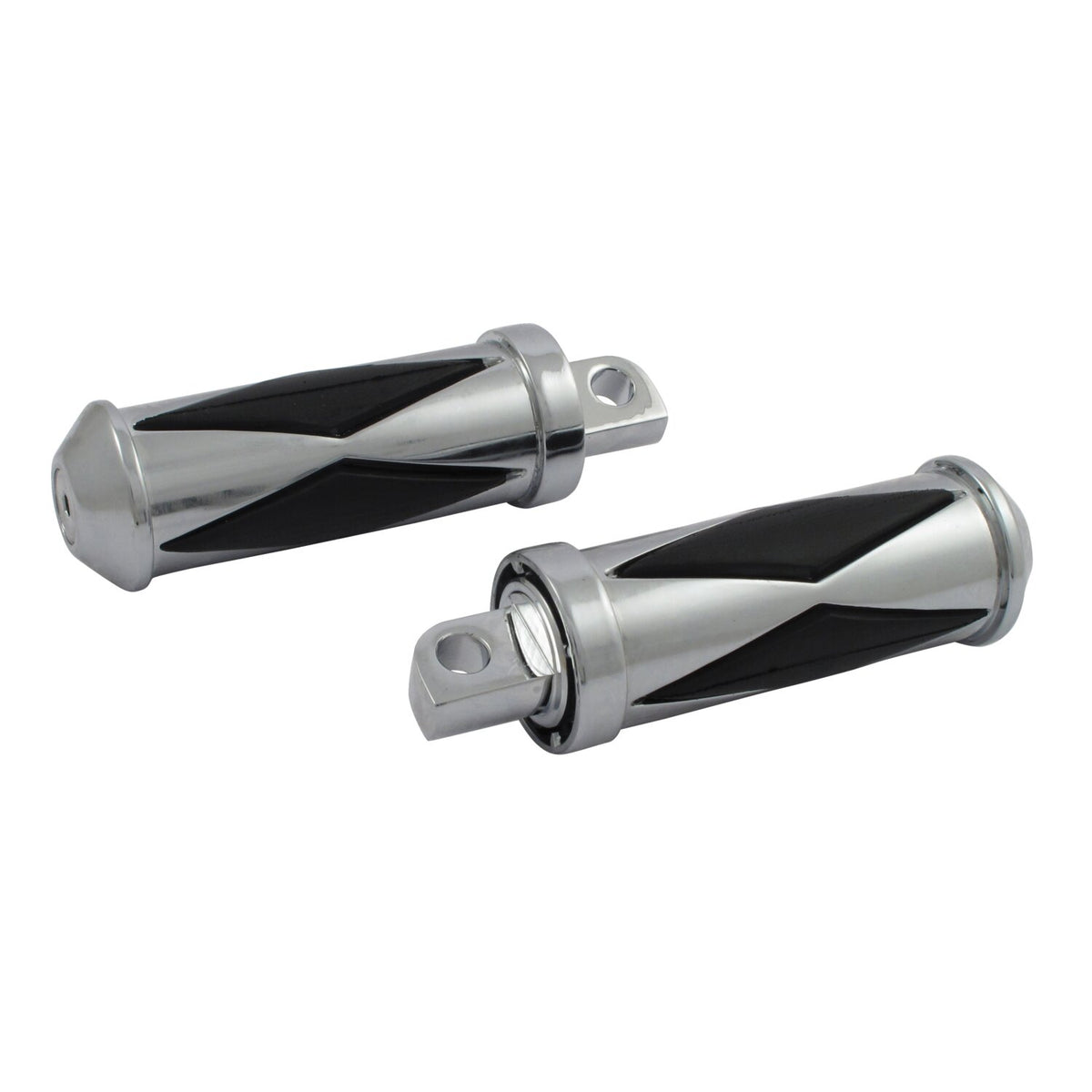 Diamond footpegs, large diameter. male mount. Chrome