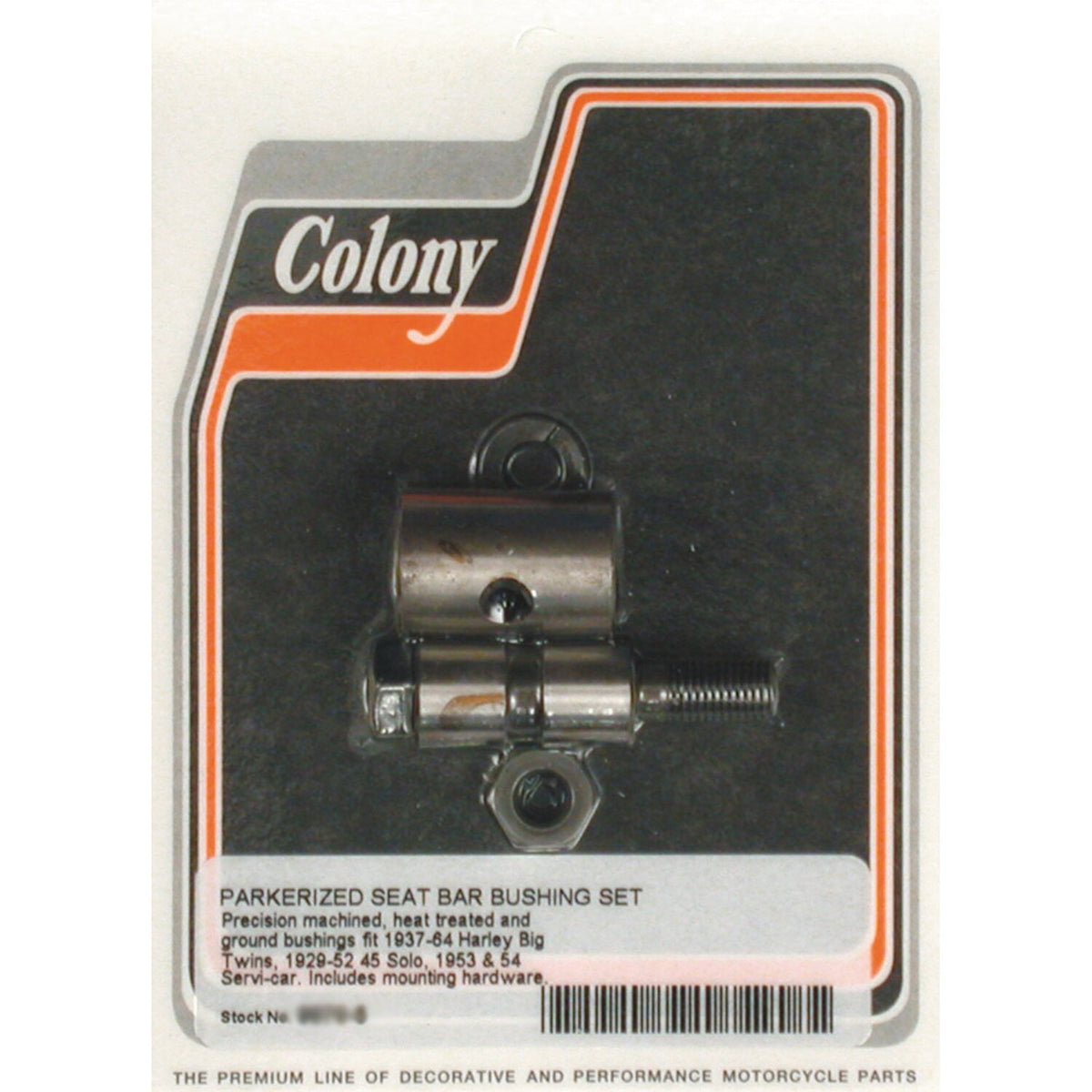 Colony, T-bar bushing kit. Black
