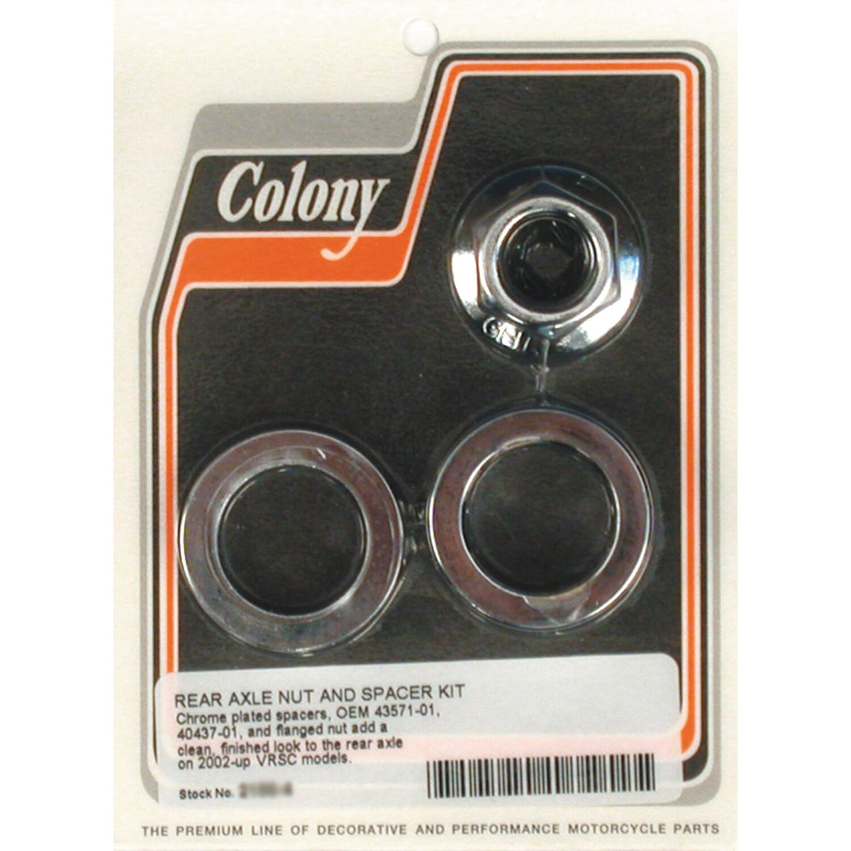 Colony V-Rod axle nut & spacer kit