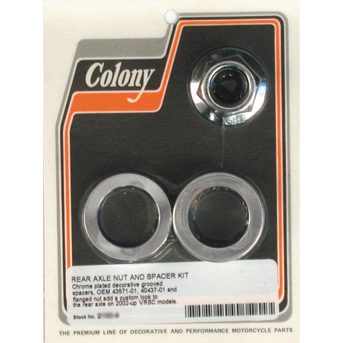 Colony V-Rod axle nut & spacer kit