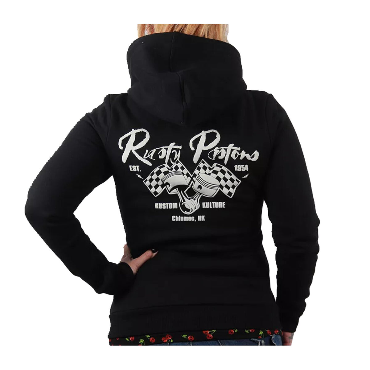 Rusty Pistons Turner female zip hoodie black/red 