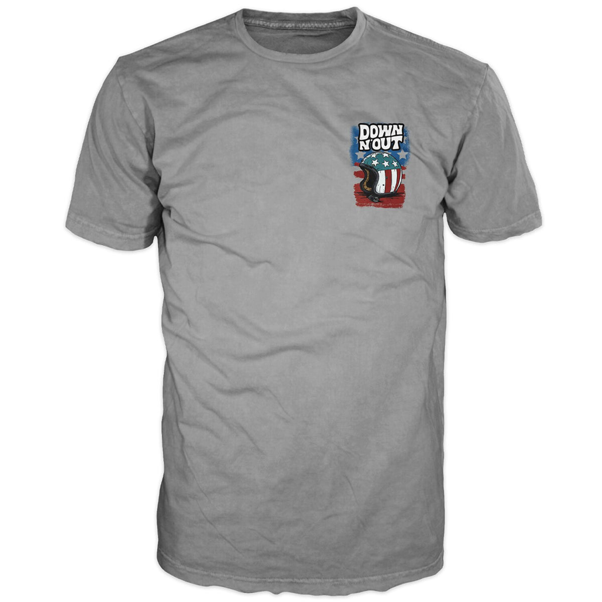 Down-n-Out Freedom Rider t-shirt american flag grey