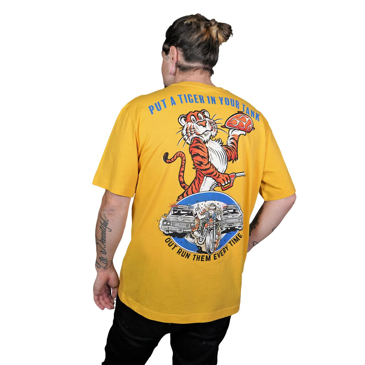 Down-n-Out Tiger In Your Tank t-shirt yellow