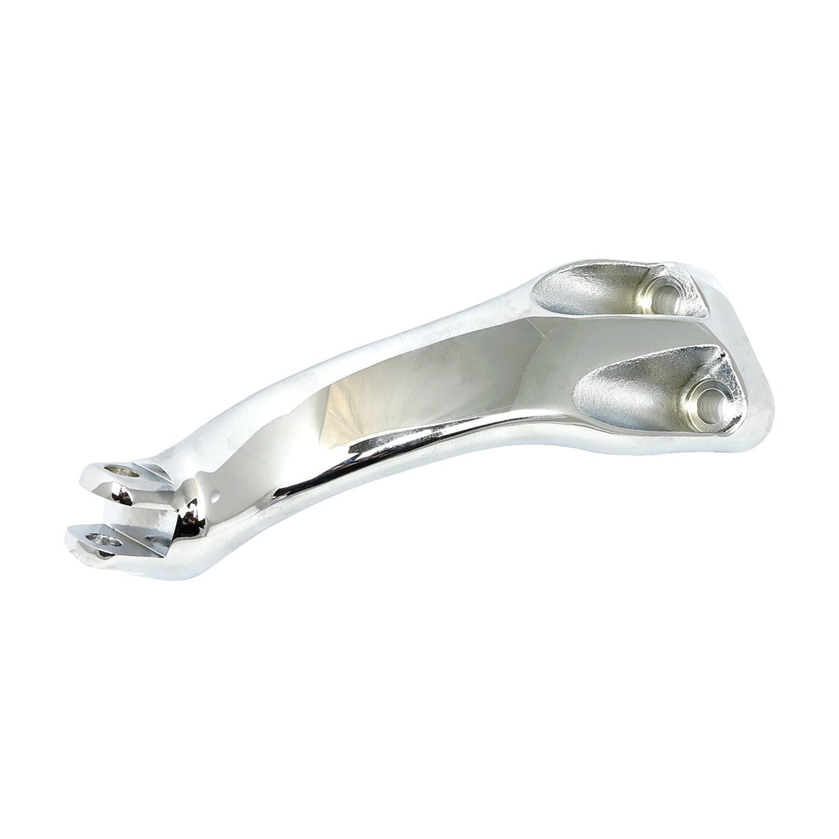 XL Sportster rider foot peg bracket, left. Chrome