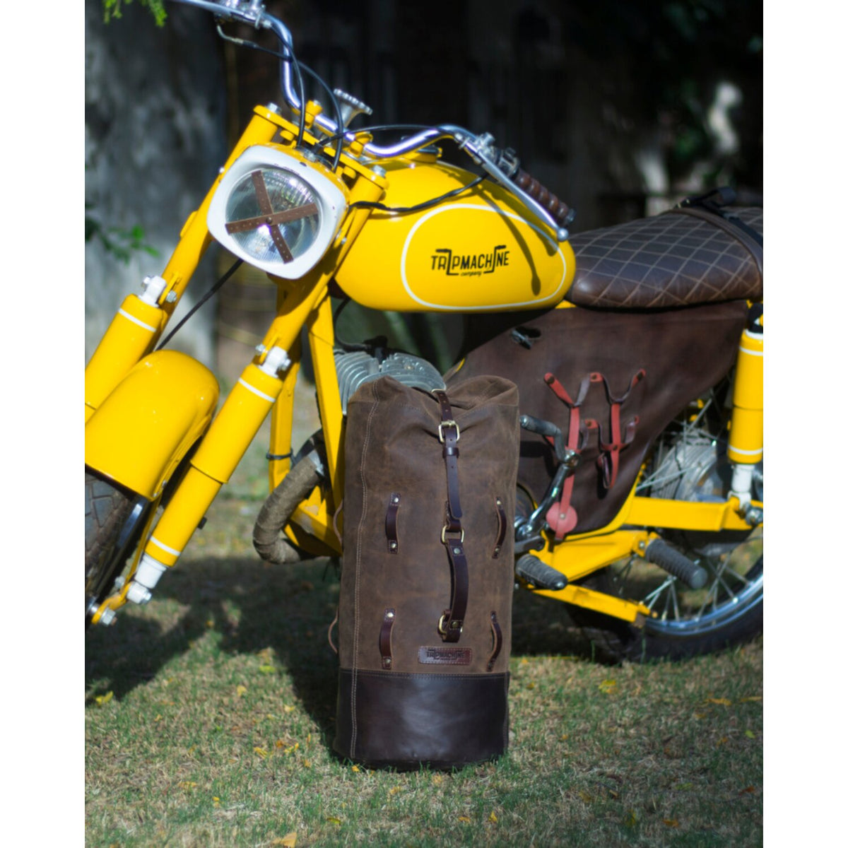 Trip Machine, Military duffle bag. Tobacco brown