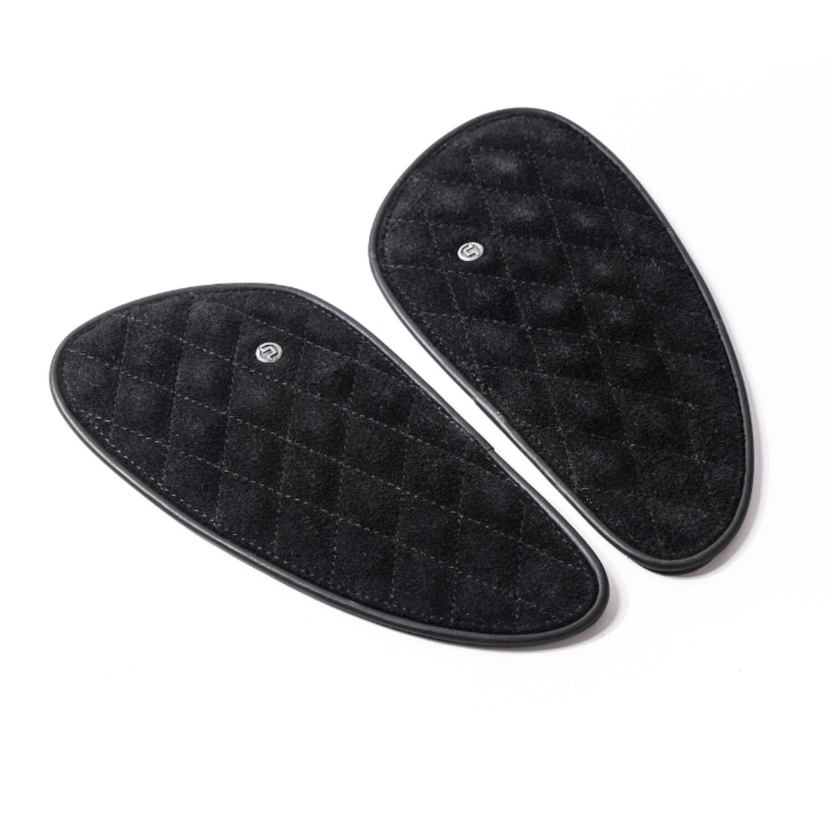 Trip Machine, Diamond leather gas tank pad set. Black suede