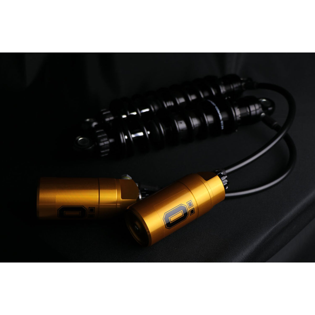 Ohlins, STX36 Blackline rear shocks. Gold reservoir. 12"