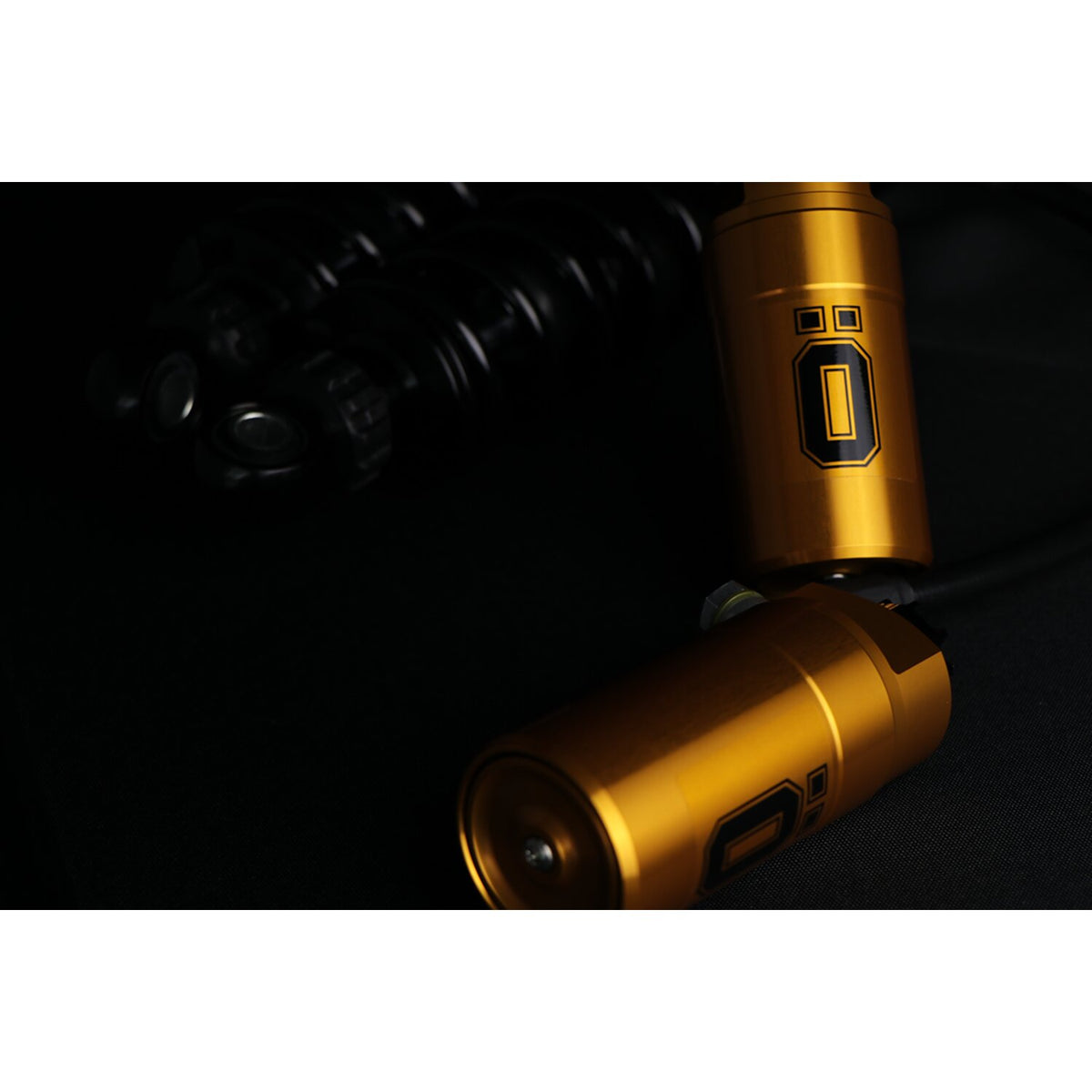 Ohlins, STX36 Blackline rear shocks. Gold reservoir. 12"