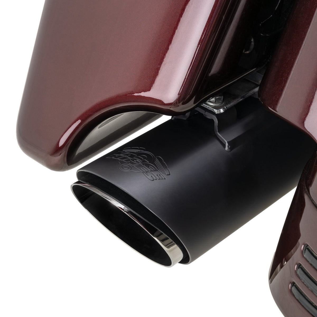 Vance & Hines, 4" Twin Slash Round slip-on mufflers. Black
