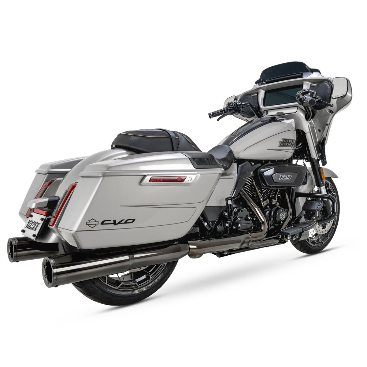 Vance & Hines, Hi-Output 4.5" slip-on mufflers. Dark chrome