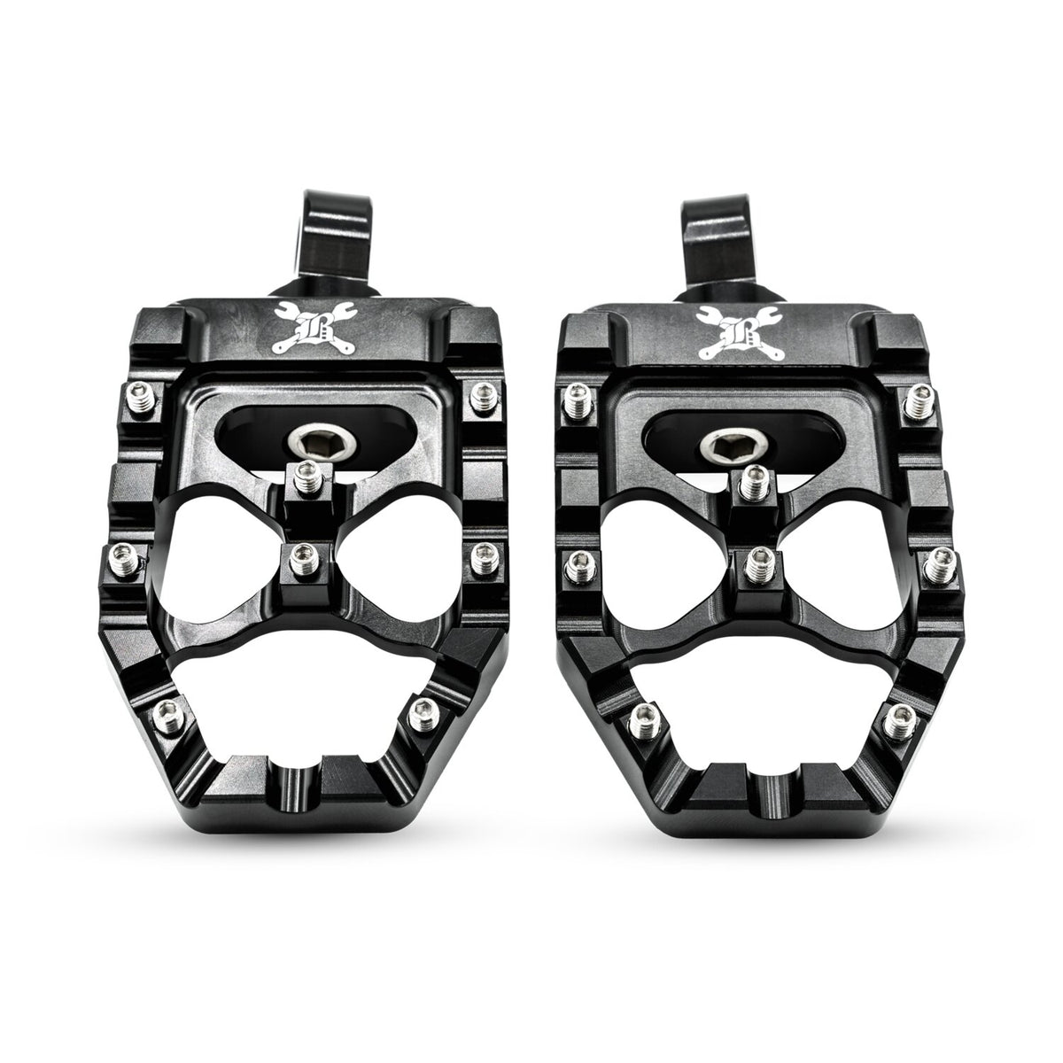 Burly, MX Evolution foot pegs. Black
