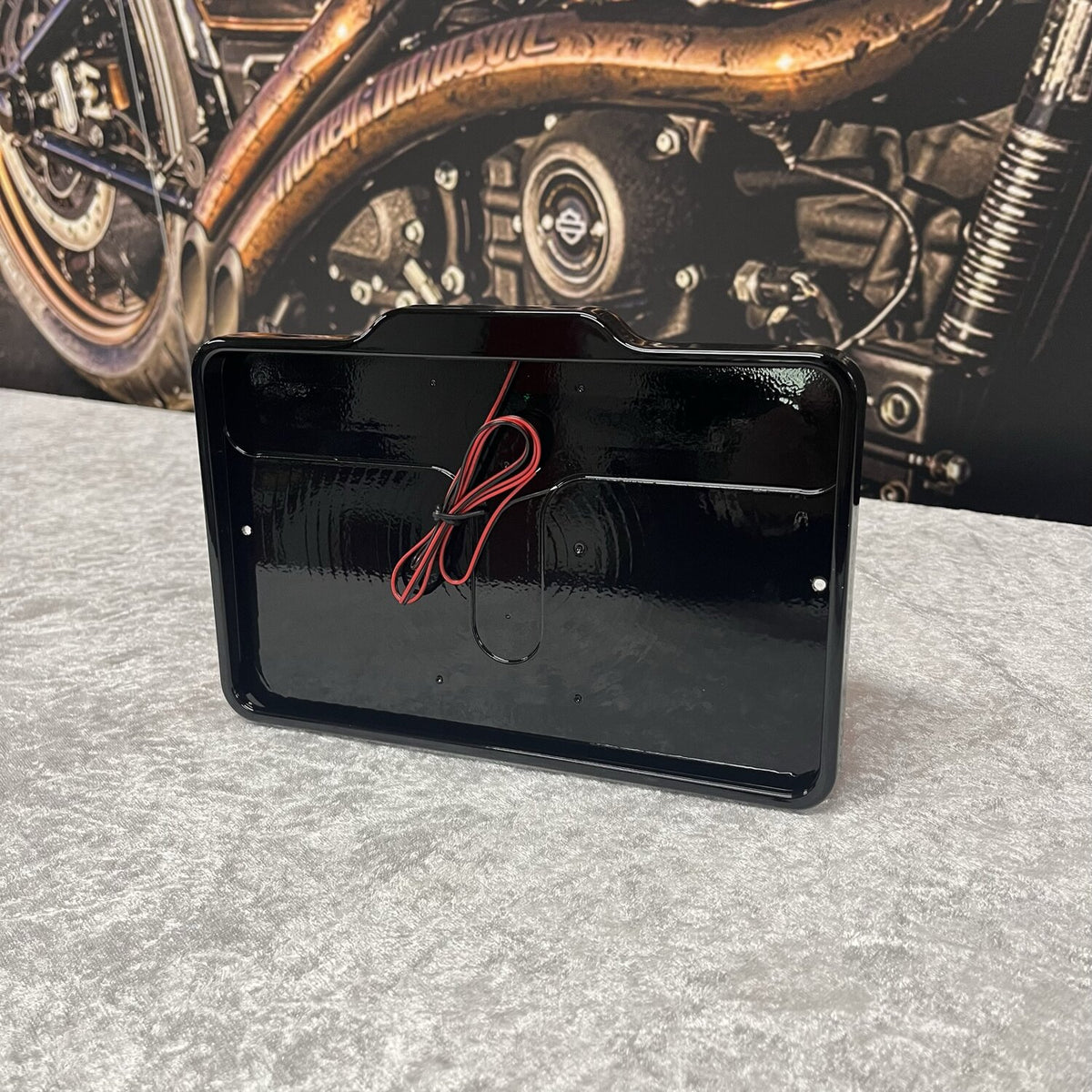 DMP, license plate frame with light 5.0 France. Gloss black