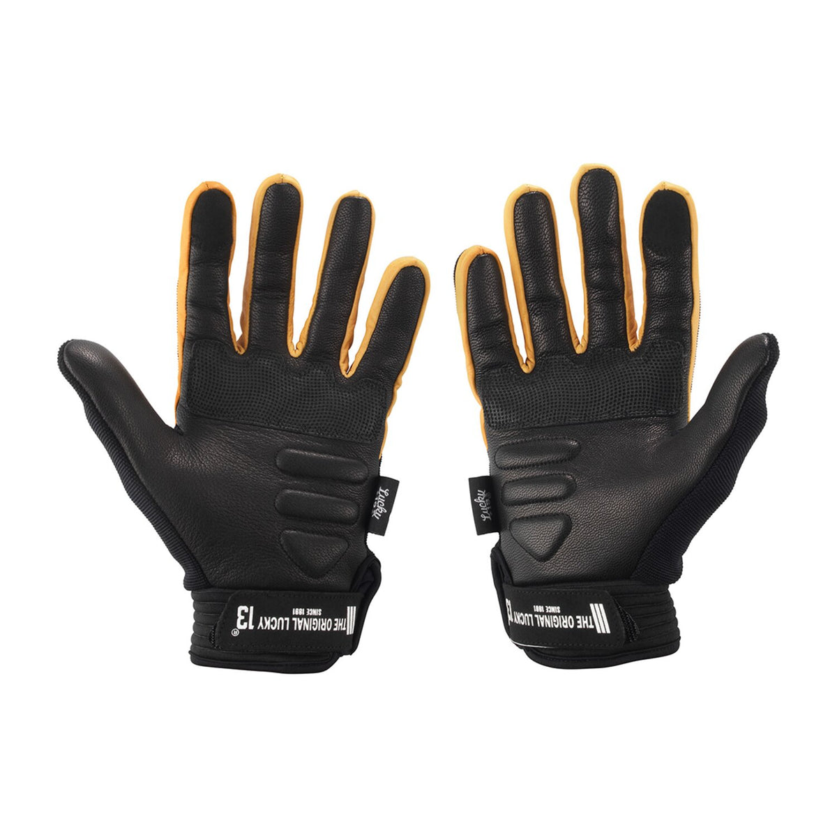 Lucky 13 Pirate Skull gloves black /yellow