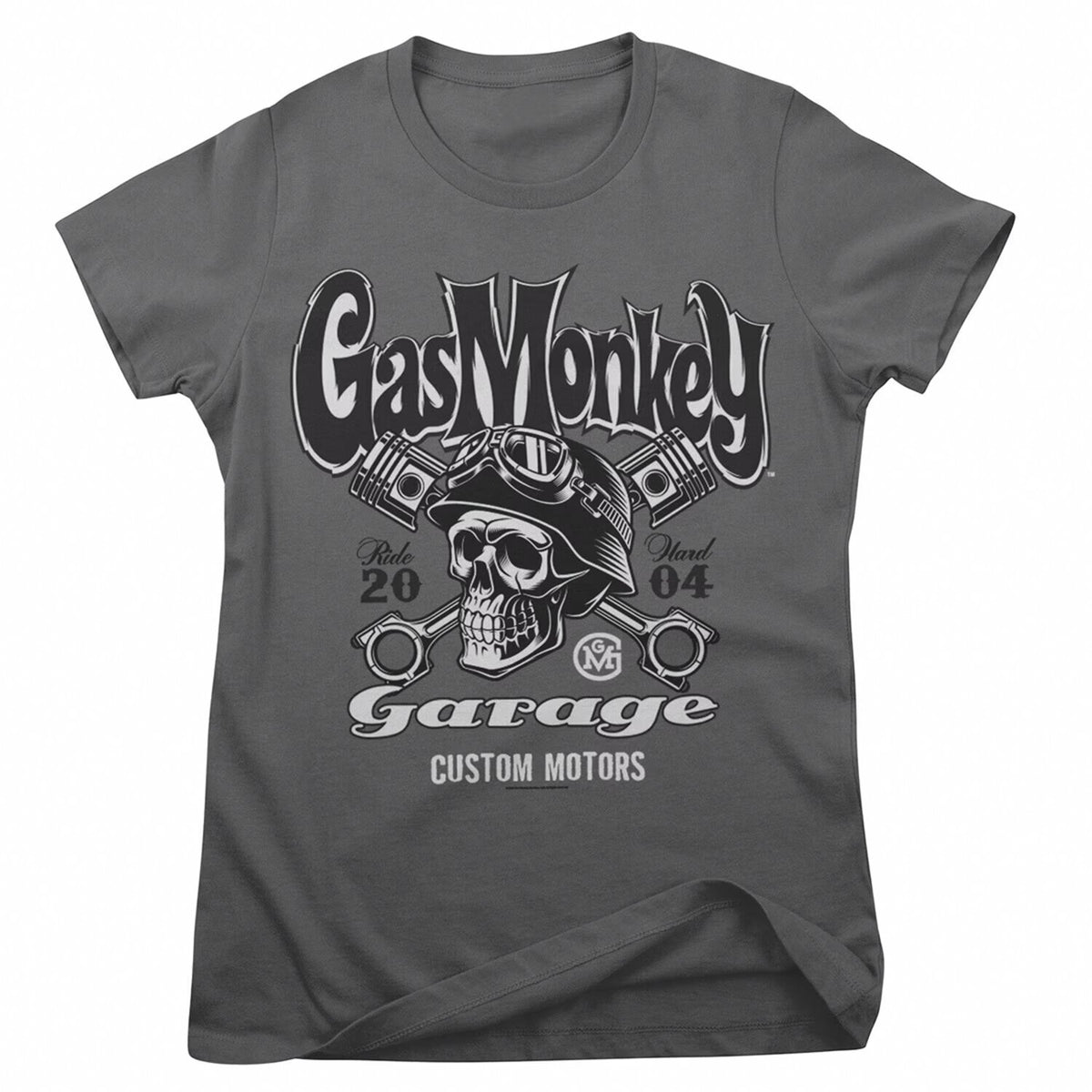 GMG Custom motors skull female t-shirt dark gray