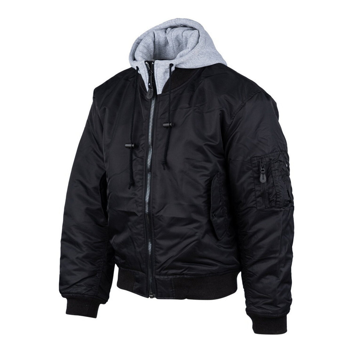 MA-1 Bomber hooded flight jacket black