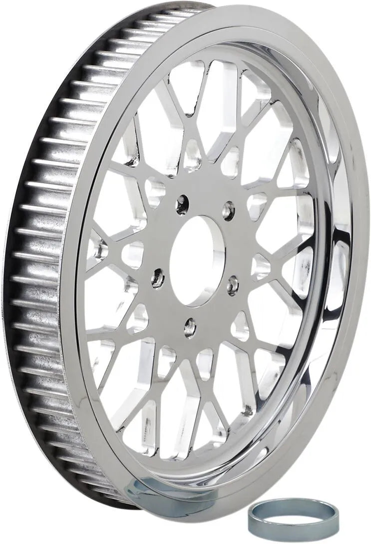 BDL RPMS-70 polished Mesh rear belt pulley, 70 teeth, 1 1/2 inch