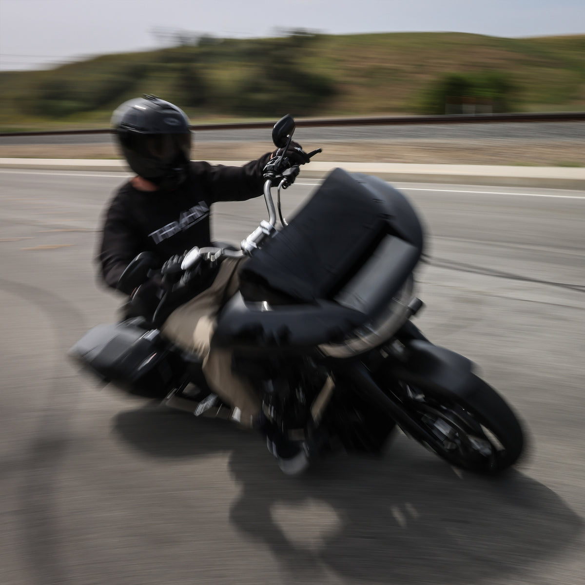 Stainless high-bend handlebar installation view; other parts not included