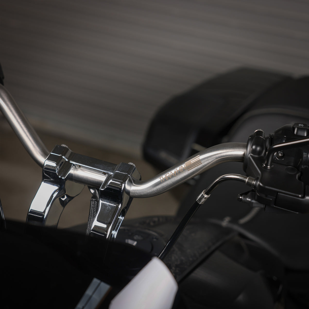Stainless mid-bend handlebar installation; other parts not included