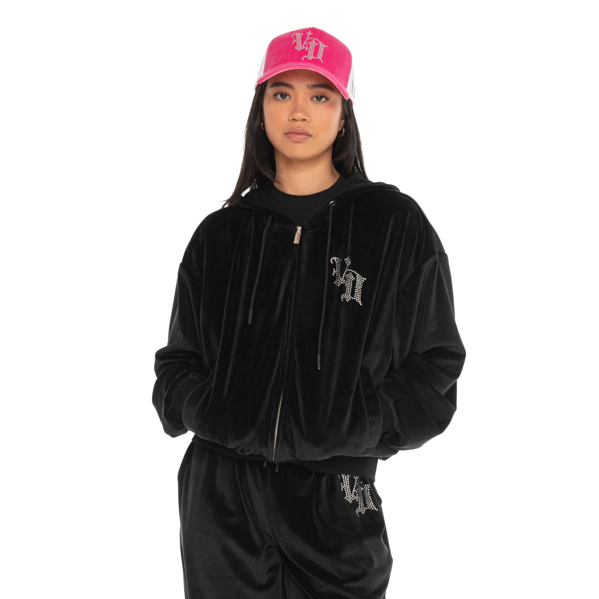 Von Dutch Diams women’s zipped hoodie black