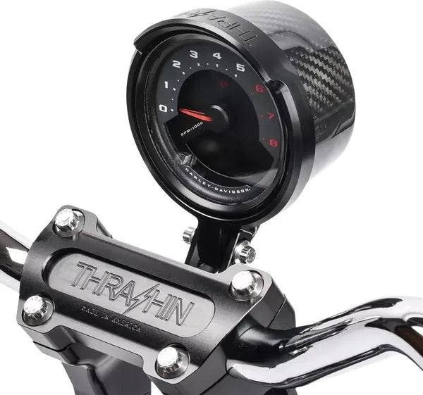 Thrashin Softail gauge relocation kit black detail 6