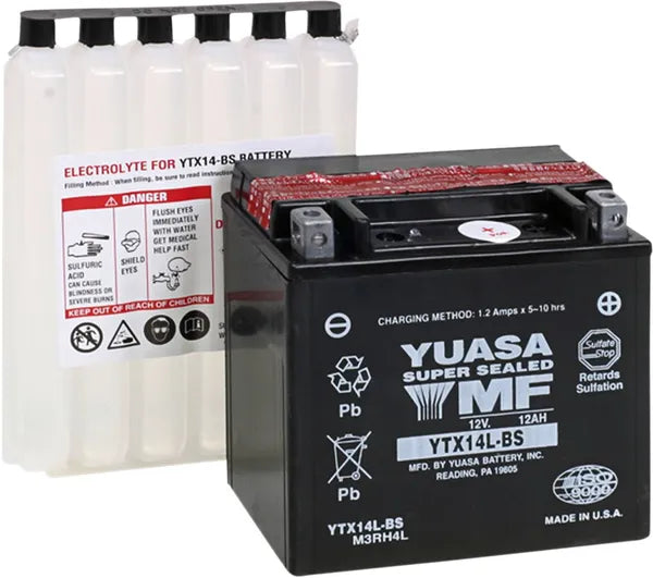 Yuasa AGM Maintenance-Free Battery — YTX14L-BS(CP)