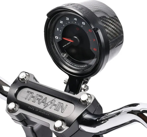 Thrashin Softail gauge relocation kit black detail 2