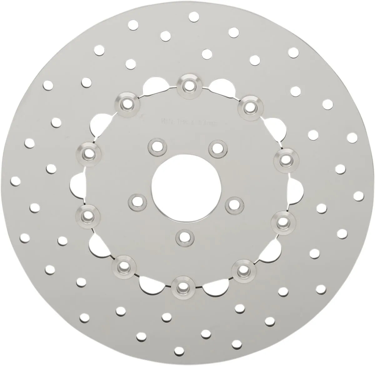 DRAG SPECIALTIES Polished Stainless Steel Drilled Brake Rotor B06-0199ASP — view 1