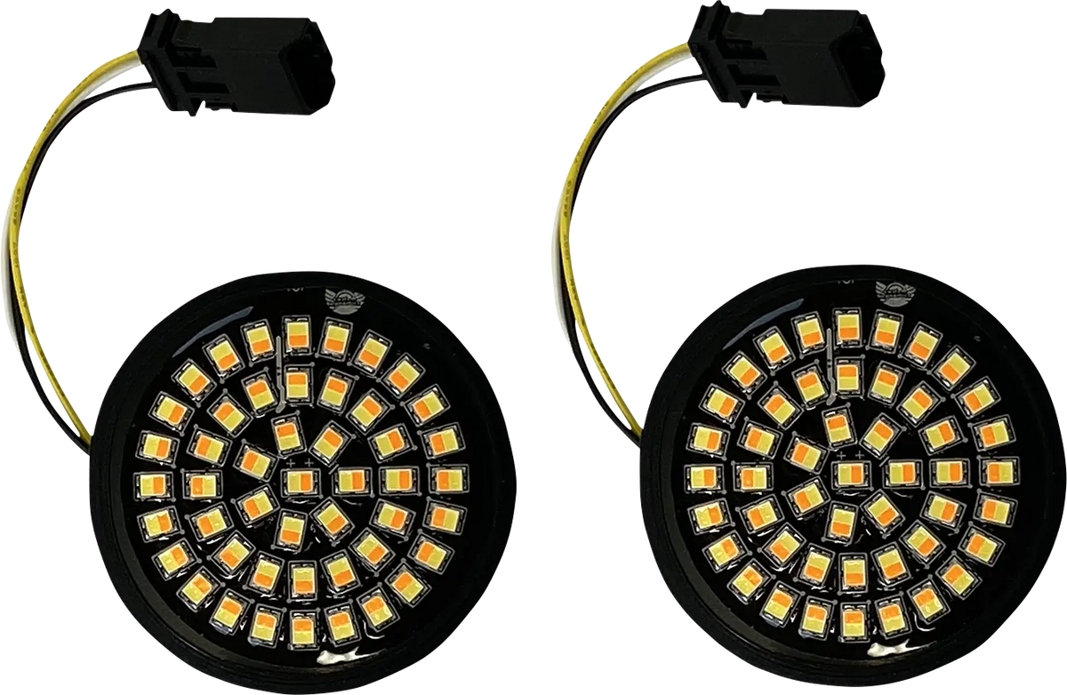 CUSTOM DYNAMICS Genesis® 4 Solid Amber/White (Halo Free) LED Turn Signal Inserts for CVO™ GEN-4-AW-JAE — view 1