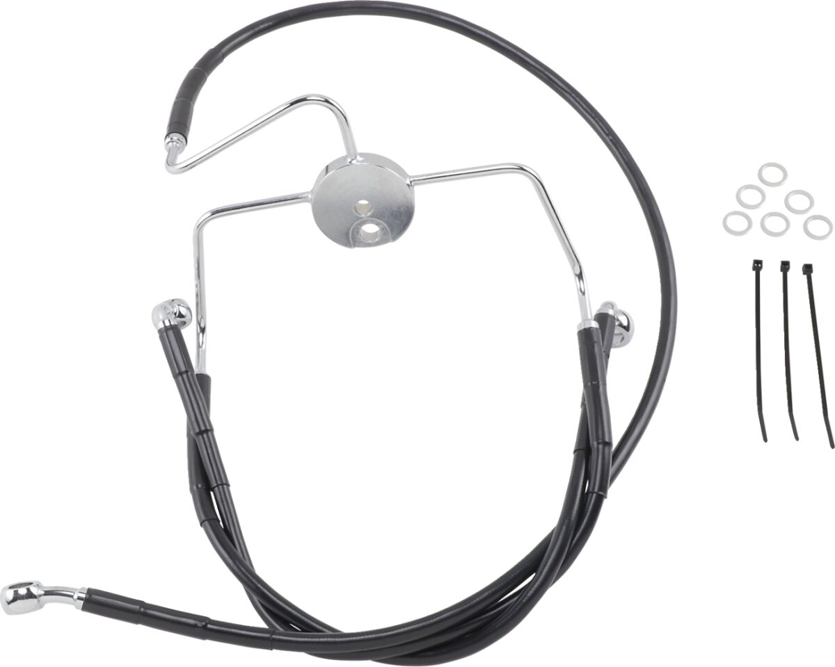 Drag Specialties Extended Length Black Vinyl Brake Line Kit