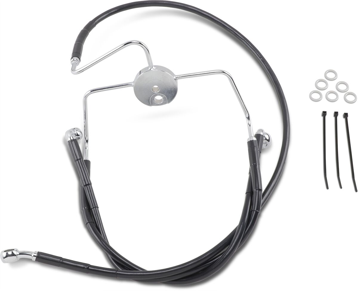Drag Specialties Extended Length Black Vinyl Brake Line Kit