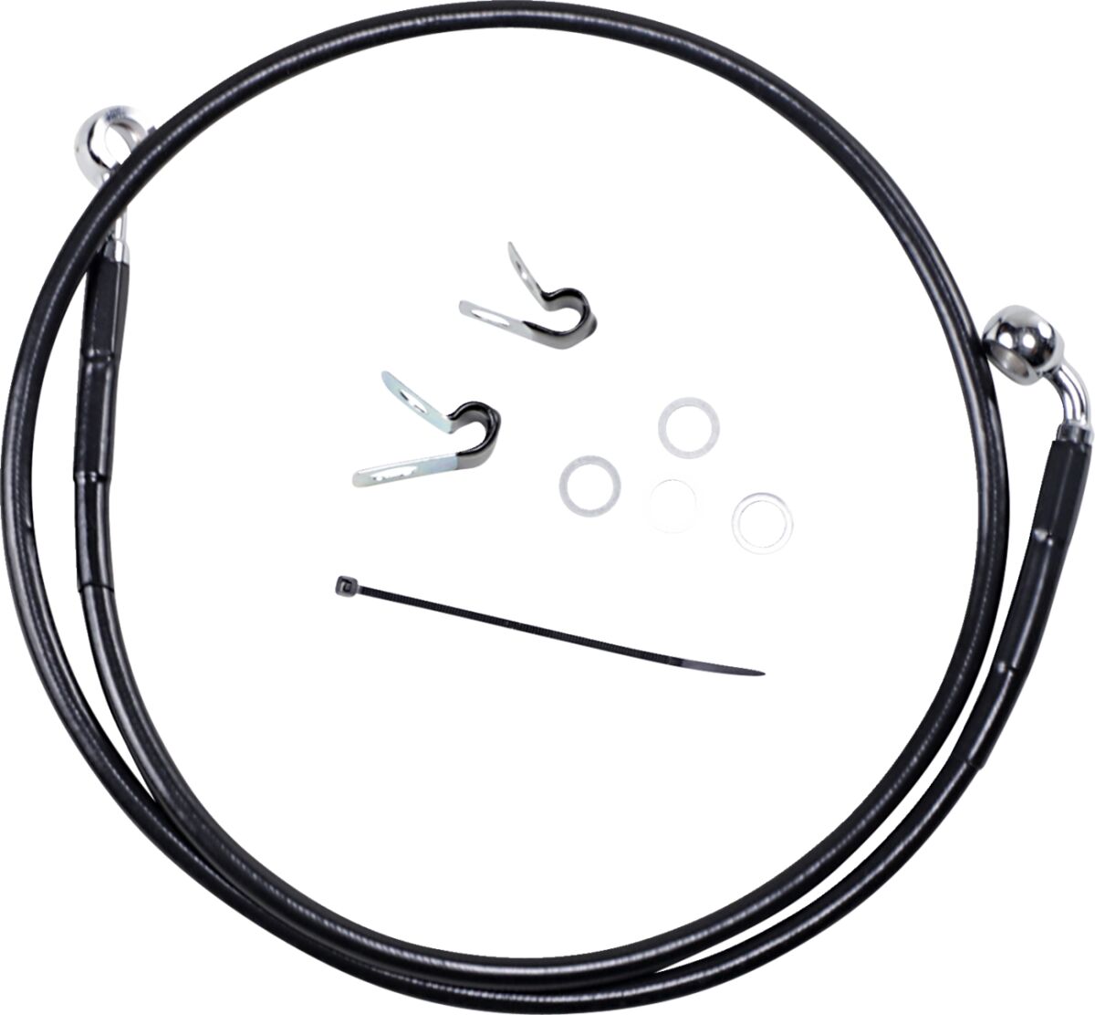 Drag Specialties Extended Length Black Vinyl Brake Line Kit