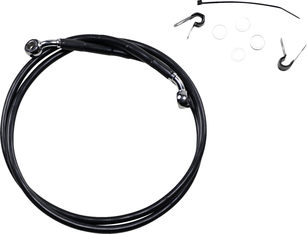 Drag Specialties Extended Length Black Vinyl Brake Line Kit