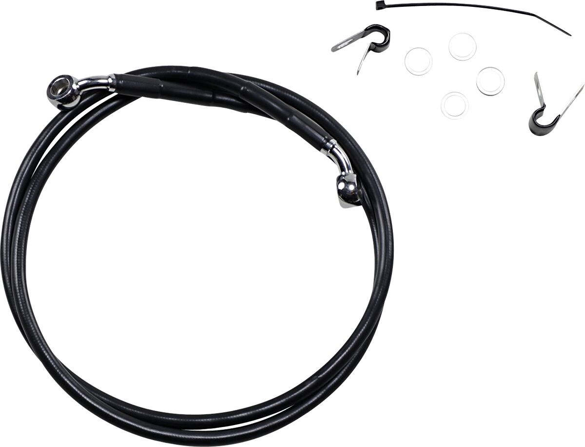 Drag Specialties Extended Length Black Vinyl Brake Line Kit