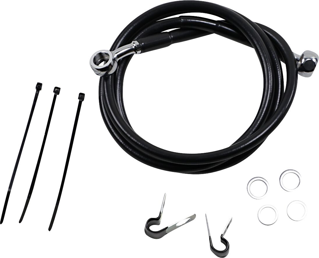 Drag Specialties Extended Length Black Vinyl Brake Line Kit