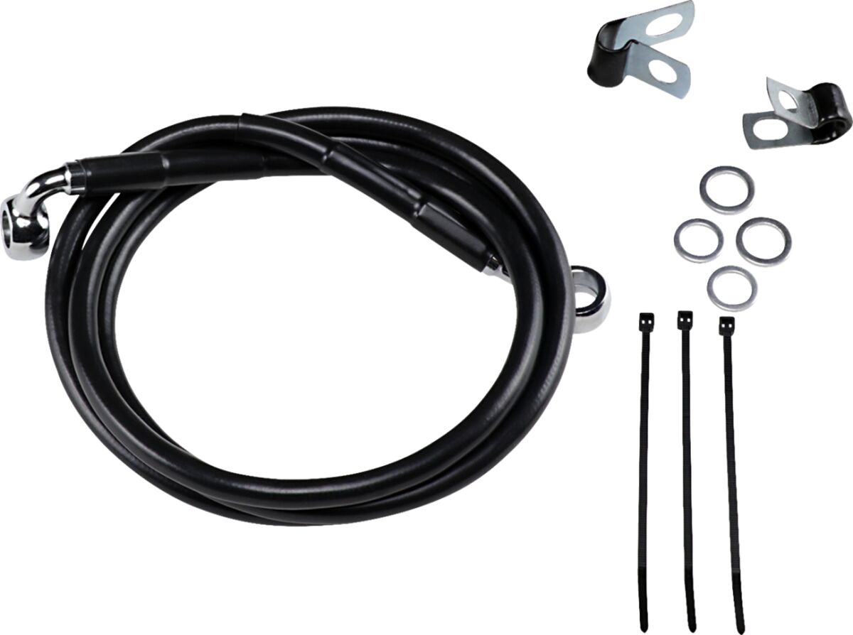 Drag Specialties Extended Length Black Vinyl Brake Line Kit