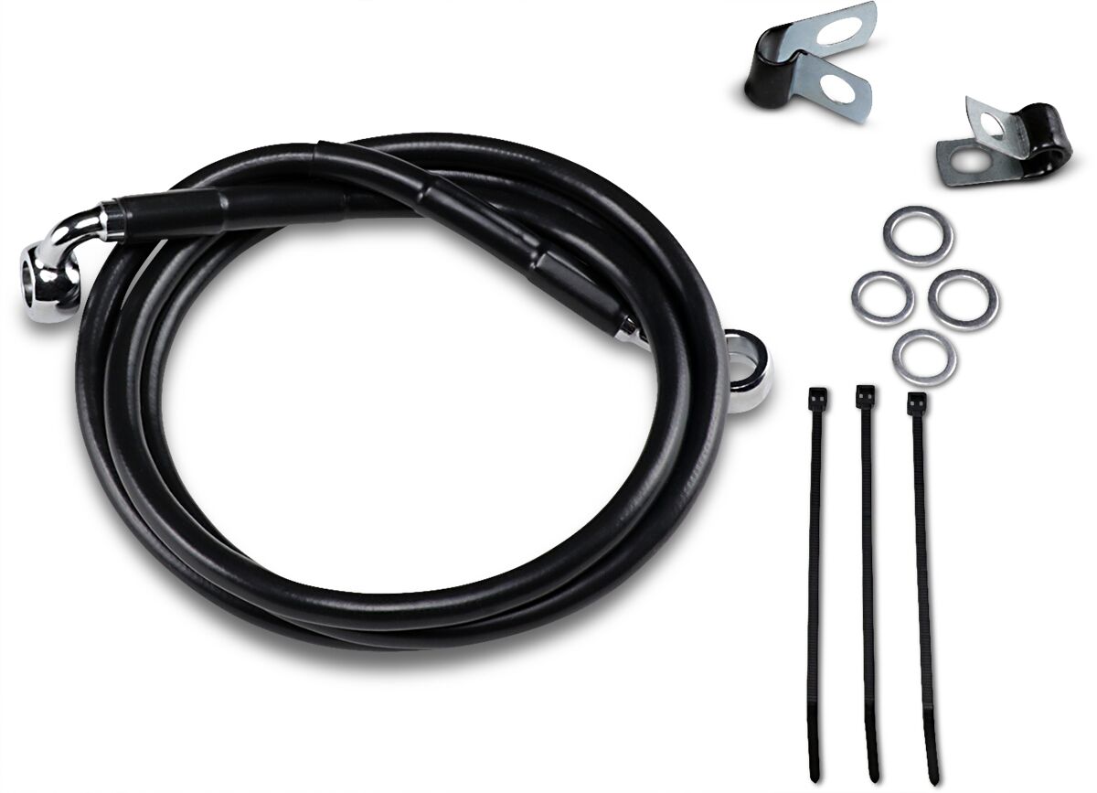Drag Specialties Extended Length Black Vinyl Brake Line Kit