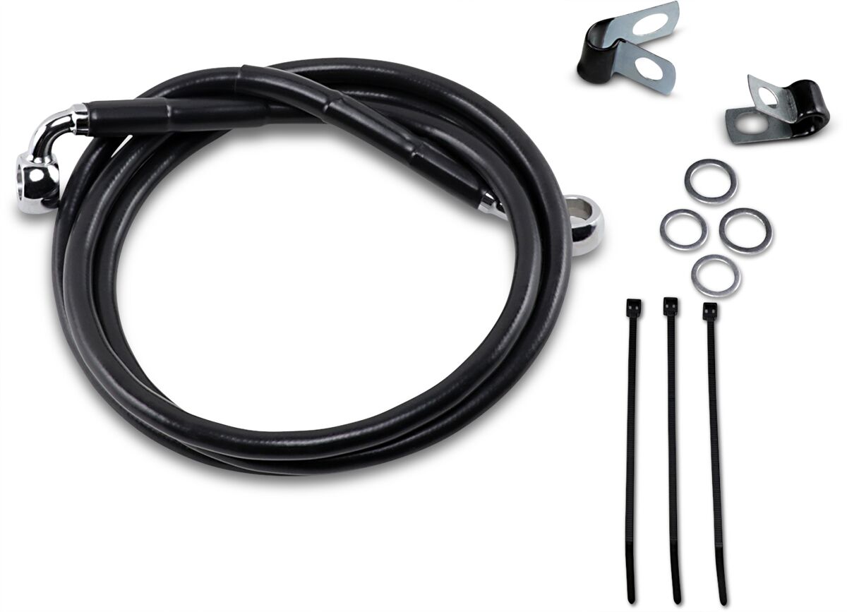 Drag Specialties Extended Length Black Vinyl Brake Line Kit