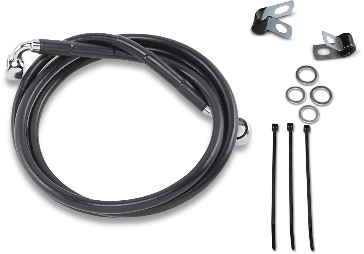 Drag Specialties Extended Length Black Vinyl Brake Line Kit