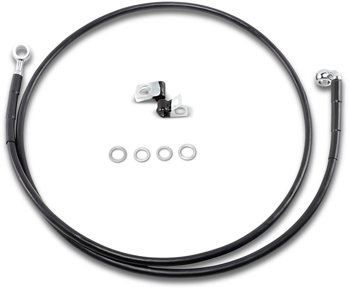 Drag Specialties Extended Length Black Vinyl Brake Line Kit