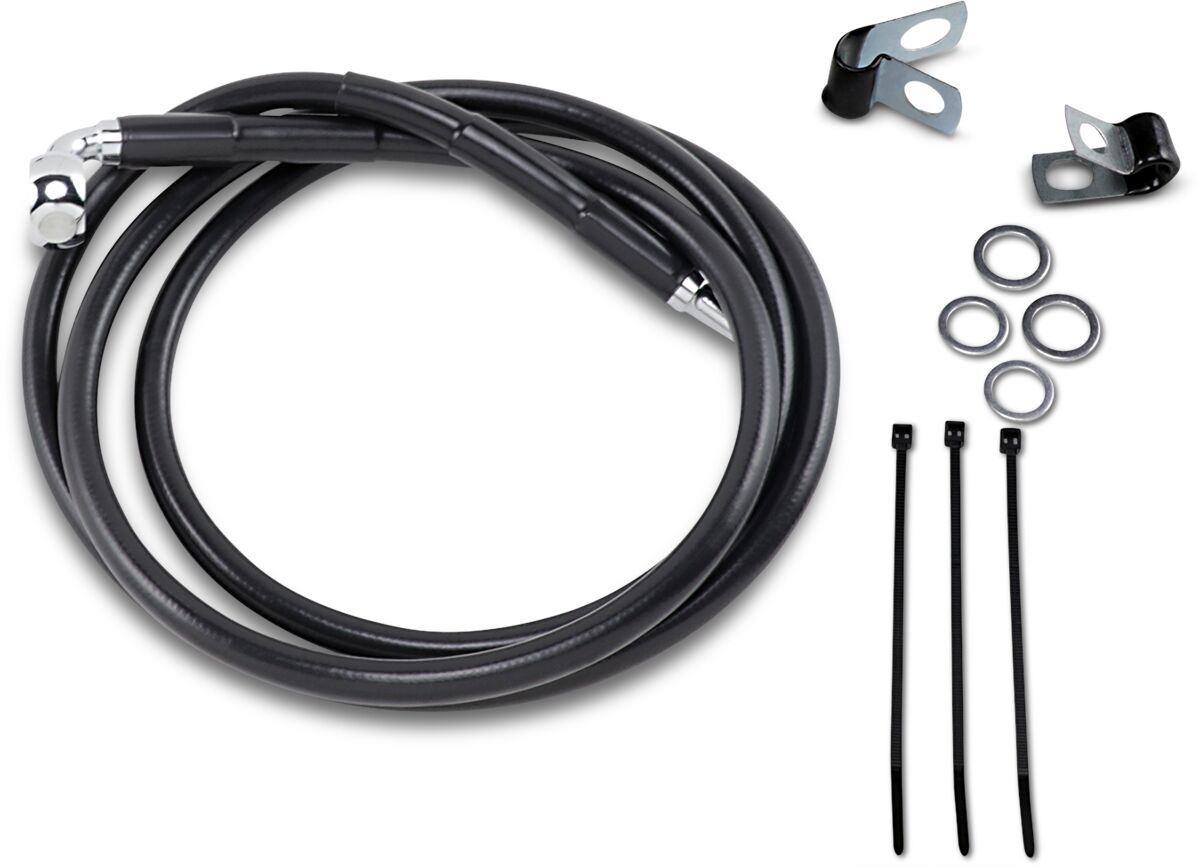 Drag Specialties Extended Length Black Vinyl Brake Line Kit